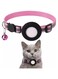 Wegood Airtag Cat Collar, Air tag Cat Collar with Bell and Safety Buckle in 3/8&quot; Width, Reflective Collar with Waterproof Airtag Holder Compatible with Apple Airtag for Cat Dog Kitten Puppy (pink)