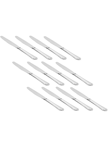 Wnk Leopardi Table Knife Set - 12 Pieces - Silver