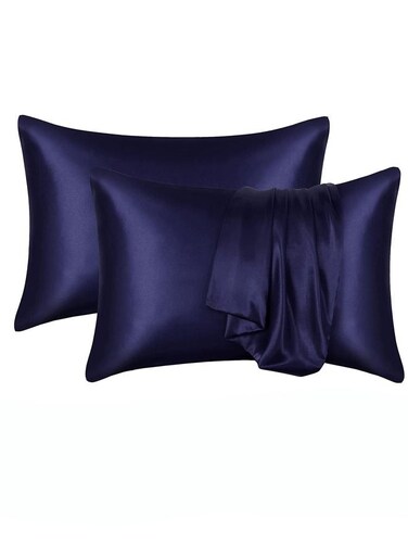 Pieces Soft and Smooth Satin Silk Pillowcase for Hair and Skin Health 51*102cm Breathable Bedding Pillowcase for Home Blue