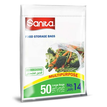 Sanita Club Food Storage Bags Biodegradable Number 14 50 Storage Bags