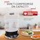 Tefal Ultracompact Steam Cooker, 3-Tier Food Steamer, Stackable Storage System, BPA-Free Bowls, 60-Min Timer, Refill While Steaming, Rice Accessory, Removable Cooking Bowls, Black, VC204865