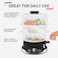 Tefal Ultracompact Steam Cooker, 3-Tier Food Steamer, Stackable Storage System, BPA-Free Bowls, 60-Min Timer, Refill While Steaming, Rice Accessory, Removable Cooking Bowls, Black, VC204865