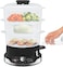 Tefal Ultracompact Steam Cooker, 3-Tier Food Steamer, Stackable Storage System, BPA-Free Bowls, 60-Min Timer, Refill While Steaming, Rice Accessory, Removable Cooking Bowls, Black, VC204865