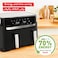Tefal Air Fryer Dual Easy Fry 8.3 L Dual Drawers Complete Family Meal 7 Pre-Set Programs Dishwasher-Safe Parts Dedicated App, EY901840 Online Exclusive - Black And Stainless Steel