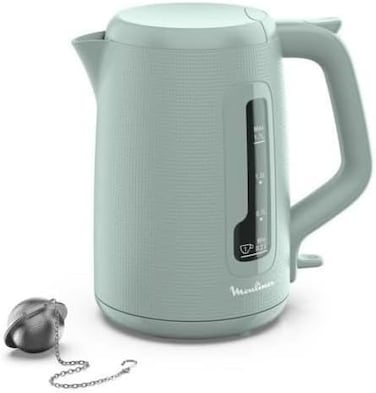 Moulinex Morning Plus 1.7L Cordless Electric Kettle 2400 W Large Capacity Measuring Cup Water Meter Anti-Limescale Filter Rotating Base Includes Infuser, Tea and Infusions, BY2M1310