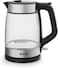 Tefal KI6058 Glass Kettle, Electric Kettle, Dimensional Stripes, 1.7 Litre Capacity, Easy To Clean, Black