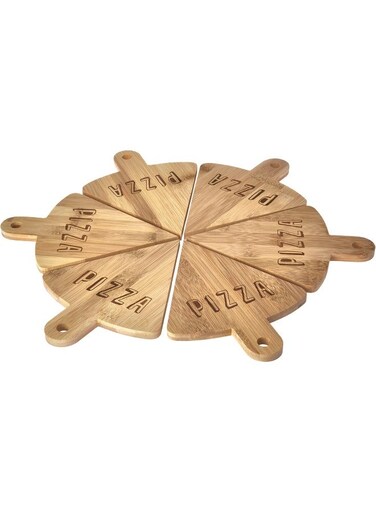 Art 6-Piece Bamboo Pizza Serving Platter Set