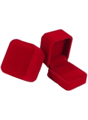 Empty velvet jewelry box red color
