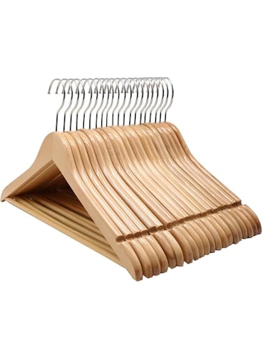 ECVV Plastic Suit Hangers - Smooth Finish Solid Plastic Coat Hanger with Non Slip Pants Bar, Swivel Hook and Precisely Cut Notches for Camisole   Jacket   Pant   Dress Hangers   12 PIECES
