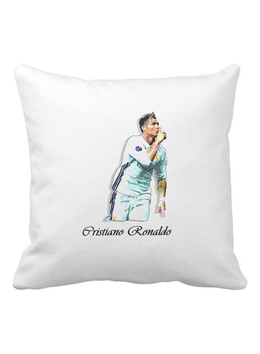 Piece Cristiano Ronaldo Printed Pillow White/Brown/Blue 40x40centimeter