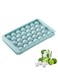 1pc Ice Cube Tray with Lid -Round Ice Ball Maker Mold for Freezer - Mini Circle Ice Cube Tray Making for Sphere Ice Chilling Drinks Juice Coffee Blue