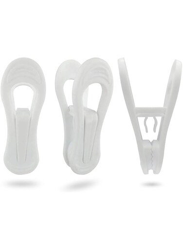 Hanger Clips 30 Pack, Multi-Purpose Hanger Clips for Hangers, White Finger Clips for Plastic Clothes Hangers, Pants Hangers Clips