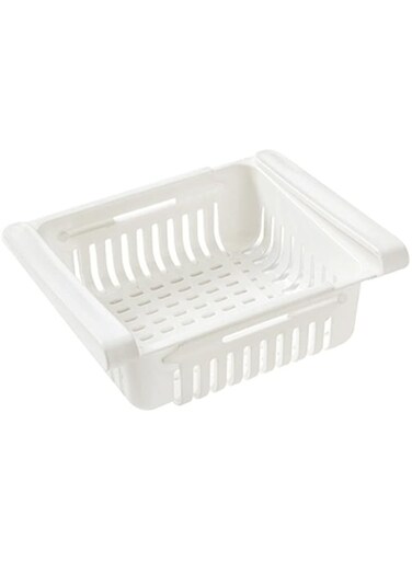 Dubai Gallery Retractable Storage Basket White 20.0X16.0X8.0Cm