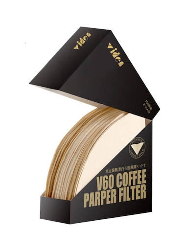 100-Piece Unbleached Disposable Coffee Filter Paper Beige 12.1x16.3centimeter