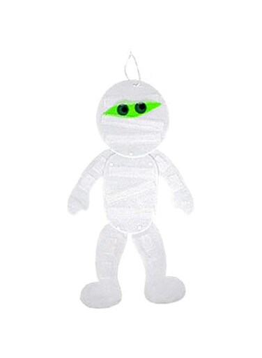 GulfDealz Mummy Jointed Felt Wall Decoration For Halloween Party - 24 Inch (Whimsical, Sturdy, Posable) - White