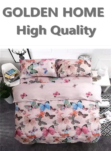 Home Luxurious Single-Person Bedding Set - Includes 1 Duvet, 1 Bed Sheet, and 4 Pillowcases Soft &amp; Comfortable