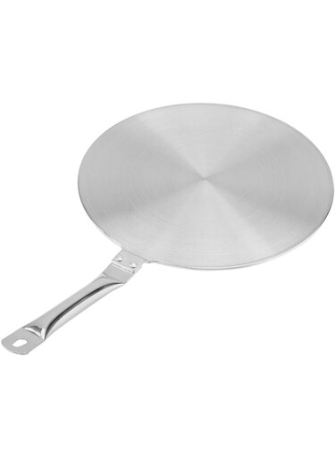 9.44inch Heat Diffuser Stainless Steel Induction Diffuser Plate for Gas/Electric/Stove, Induction Cooker Durable Flame Guard Simmer Plate with Safe Handle Household Supply(24cm)