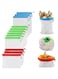 12 Pieces Reusable Bags, Mesh Pouch Toy Storage Bags Drawstring Washable Organization 3 Large 6 Medium 3 Small for School Office, Puzzles Games Storage(Blue, Green, Red)