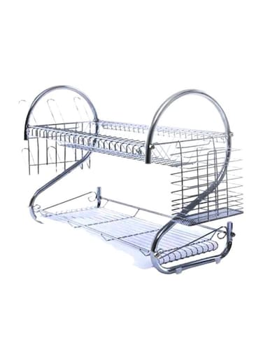 2 Layered Dish Rack Silver 550x250x395mm