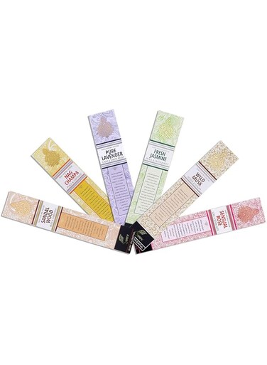 SVATV Natural Hand rolled Ancient Incense Stick with Pack of 6 (Nagchampa, Sandalwood, Lavender, Rose, Musk, Jasmine) for Meditation, Yoga, Spiritual, Aromatherapy - 15g x 6   90g