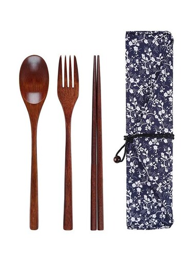 Fork Spoon Chopsticks Three-piece Suit Travel Portable Tableware Nice Dinnerware