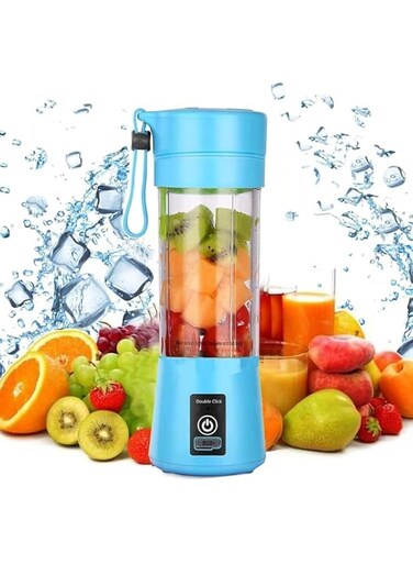 MAGA ZONE Portable Blender for Smoothies - USB Rechargeable Personal Mini Shakes Juicer 380ml Cordless Shaker Bottle (Blue)