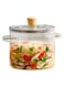 Cooking Pot with Lid - 1.6L Heat Resistant Borosilicate Glass Cookware Stovetop Pot Set - Braiser Pan, Simmer Pot with Cover Safe for Soup, Milk, Baby Food