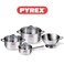 Pyrex Master 7-piece Stainless Steel Cookware Set - Durable &amp; Stylish Pots and Pans for Everyday Cooking