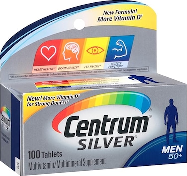 Centrum Silver Men (100 Count) Multivitamin/Multimineral Supplement Tablet, Vitamin D3, Age 50+