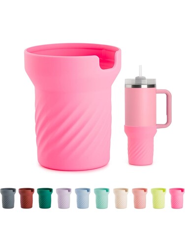silicone bottle boot cover for cup accessories (rose red)