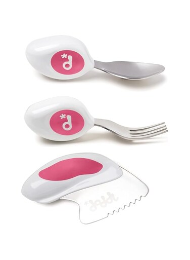 doddl toddler spoon, fork &amp; knife cutlery set - Magenta