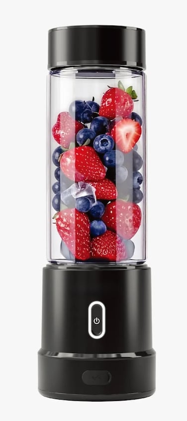 Tradeo Portable Blender 12-Blade Glass Jar, 250W Ice Crusher, USB-C Rechargeable 450ml