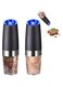 Tazweeq 2Pcs Gravity Sensor Electric Grinder, Pepper Mill Bottle for Sea Salt, Black Pepper, Cumin and other Solid Seasonings