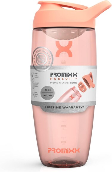 Pursuit Protein Shaker Bottle &acirc;&euro;&ldquo; Premium Sports Blender Bottles For Protein Mixes And Supplement Shakes &acirc;&euro;&ldquo; Easy Clean, Durable Protein Shaker Cup, Coral