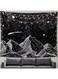 ELECDON Mountain Moon Tapestry Wall Hanging, Black and White Nature Starry Night Sky Stars Tapestry with Meteor and Galaxy Bedroom Home Wall Decor Printed Tapestry (50 Inch x 60 Inch)