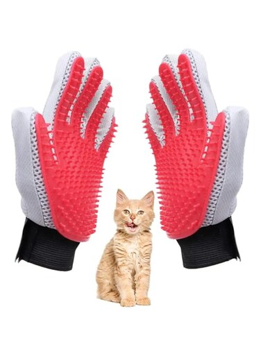 MAKINGTEC Pet Grooming Gloves, Efficient Pet Hair Remover Massage Mitt, Deshedding Brush Gloves for Cats, Dogs, Rabbits and Horses, Pet Massage Long or Short Fur Bathing