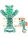 Aputue Large Squeaky Dog Toys, Soft Fabric Mint Green River Horse Dog Toys with Crinkle Paper, Interactive Puppy Chew Toys Dog Pull Toy for Small, Middle, Big Dogs