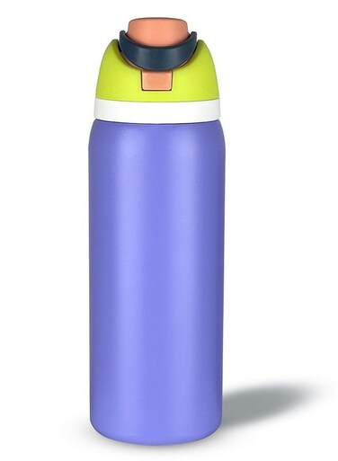 Insulated Water Bottle 32 oz Vacuum Stainless Steel Sports Water Drinking Bottles with Straw Double Walled to Keeps Hot and Cold, Leak Proof, BPA-Free 1000ml