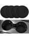 Car Cup Coaster, 4PCS，Car Interior Accessories,Water coaster Creative car adsorption coaster storage tank mat commonly used round non-slip mat car water coaster，Black