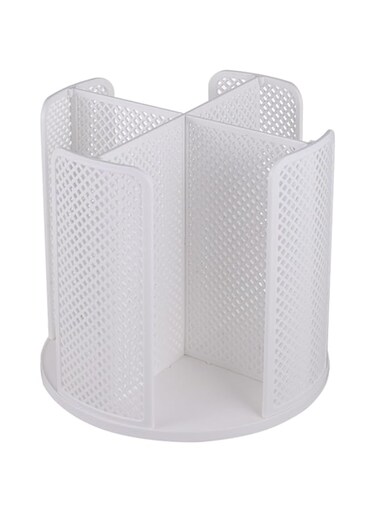 Joyzzz Cup and Lid Organizer, Detachable Coffee Cup Holder, 360&deg; Rotatable Coffee Cup Dispenser with 4 Compartments for Countertop, Breakroom, Coffee Station, Bar, Kitchen Cabinet (White)