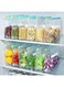 OVILINES 15pcs Reusable Food Storage Bags with Blue Zipper Tabs - Transparent, PE Material, Leakproof Seal for Freshness - Ideal for Fridge Organization, Kitchen Use, Kitchen Organization-Transparent