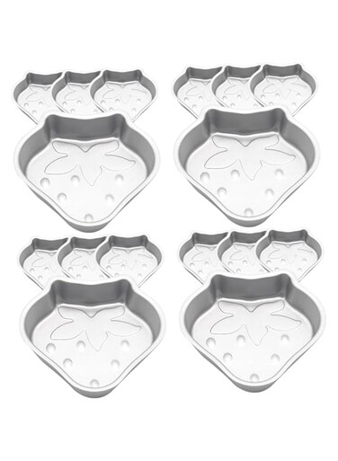 Silk Route - Strawberry Silicone Mold, 16 Pcs Oven Baking Molds Muffin Mini Tart Pans Mini Cake Molds Silicon Cup Cakes Trays Individual Cheesecake Pans Tartlet Carbon Steel Bozai Cake Paper Cup