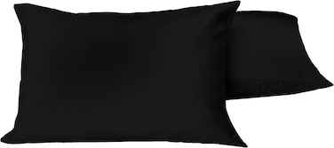 Zen 2 Pieces Pillow Cover Set, Ultra Soft 100% Egyptian Cotton, 300 Thread Count, Housewife Style, Standard Size (H.W/Black)