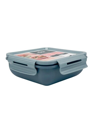 AKDC Square Lunch Box 13cm*13cm*5cm, Two Compartments, Grey