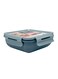 AKDC Square Lunch Box 13cm*13cm*5cm, Two Compartments, Grey
