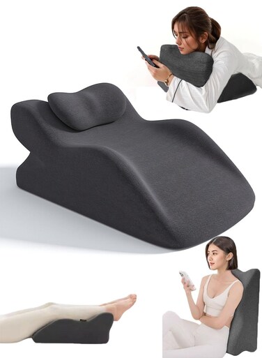 Back Pillow Wedge Bed Rest Pillow Leg Positioner Pillows for bed Sitting Up Adult Memory Foam Pillow Back Support Reading Pillow for Beds Sofas Sleeping Back and Leg Pain Relief Acid Reflux Anti Snoring