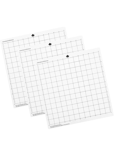 Morelian Cutting Machine Special Pad 12 Inch Measuring Grid Replacement Translucent PP Material Adhesive Mat With Clear Film Cover for Silhouette Cameo Plotter Machine 3PCS