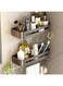 Paperbacks Bathroom Shelves Wall Mounted Shower Caddy, Adhesive Shower Shelves No Drilling Bathroom Shower Organizer for Inside Shower &amp; Kitchen Storage (Small+Small with Bar)