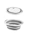 4-in-1 Collapsible Multi-Functional Chopping Board, Foldable Sillicone Washing Up Bowl Vegetable Fruit Strainers Wash Basin Basket, Ice Bucket Sink Bowl Folding Drain Tub, Space Saver (Grey)