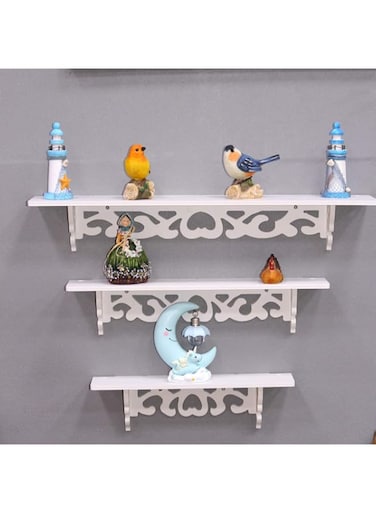 LINGWEI Wall Shelf, Wall Floating Shelves Set of 3pcs Wall Storage Rack Decorative Wall Display Shelf For Bedroom Living room Bathroom Wooden Floating Shelf